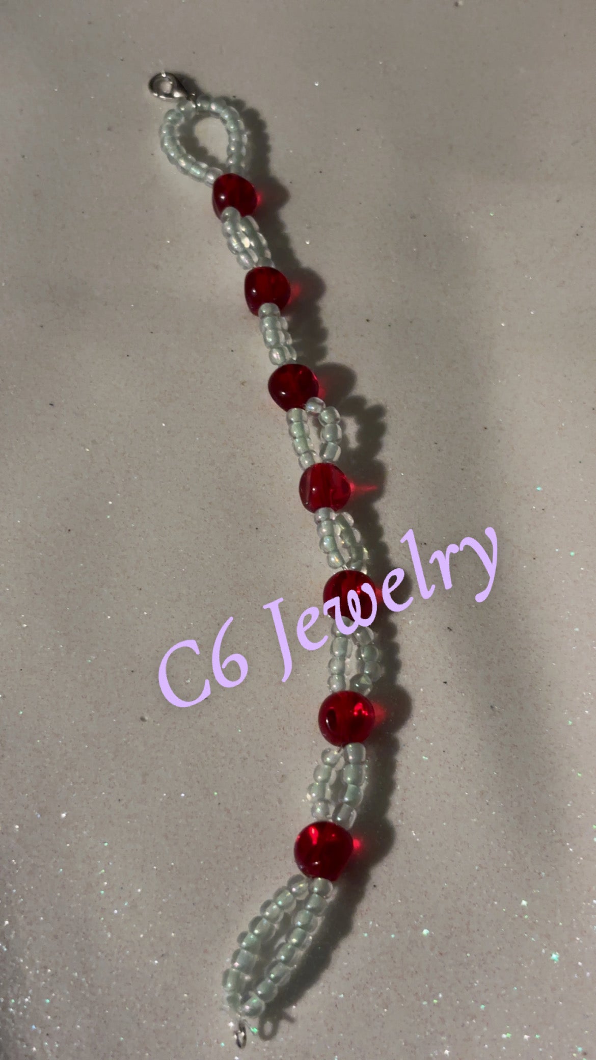 Red and Crystal Bead❤️💫✨