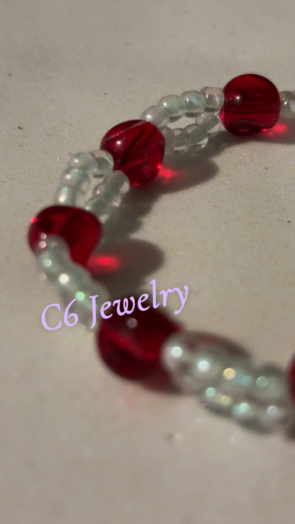 Red and Crystal Bead❤️💫✨