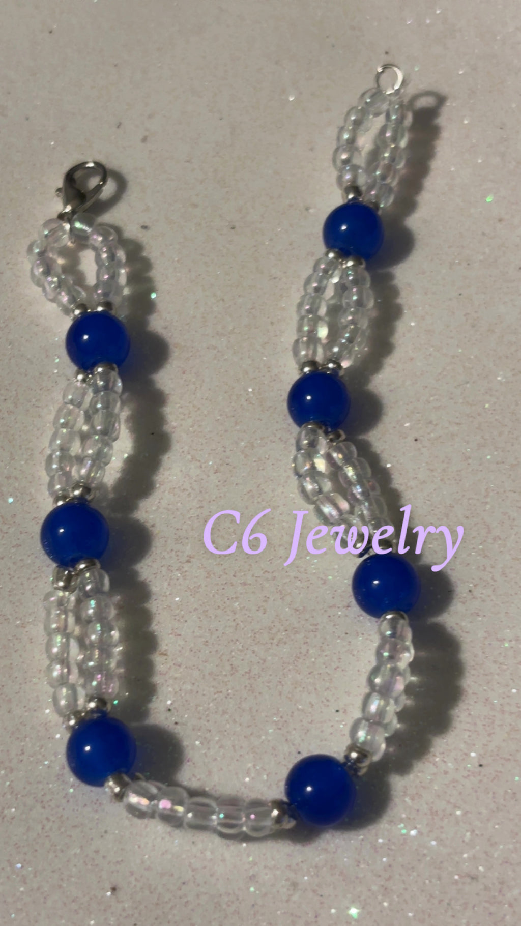 Blue and Crystal Bead💙🤍💫✨