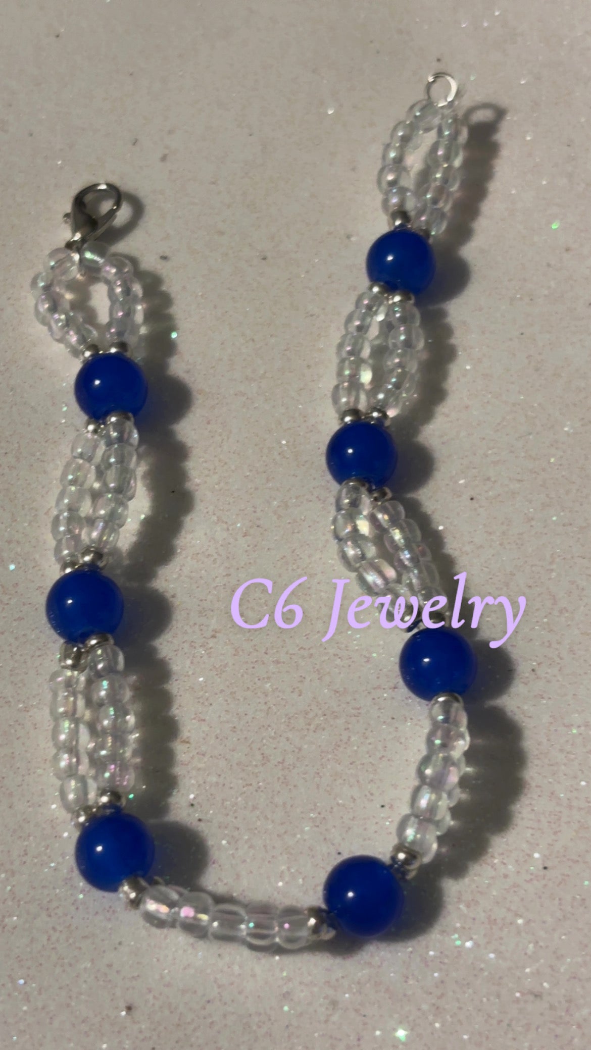 Blue and Crystal Bead💙🤍💫✨