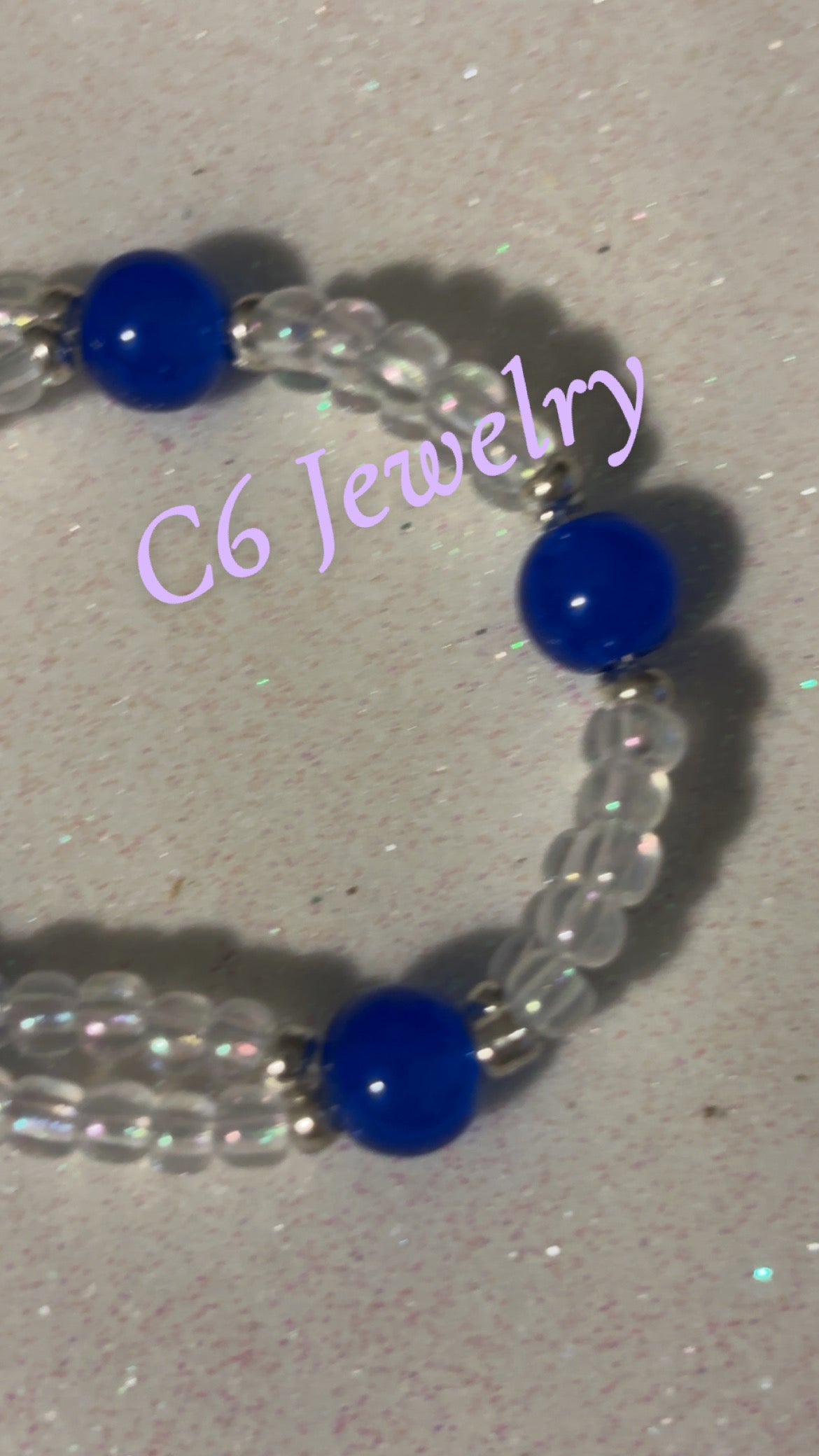 Blue and Crystal Bead💙🤍💫✨