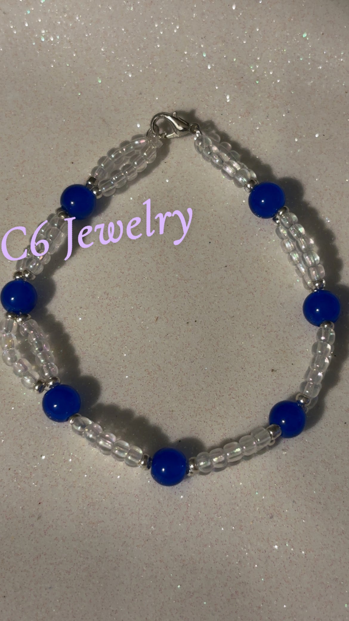 Blue and Crystal Bead💙🤍💫✨