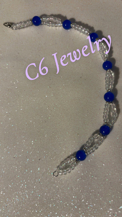 Blue and Crystal Bead💙🤍💫✨