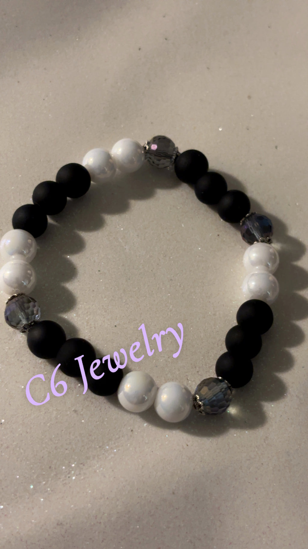 Black and White Crystal Bead 🖤🤍💫✨