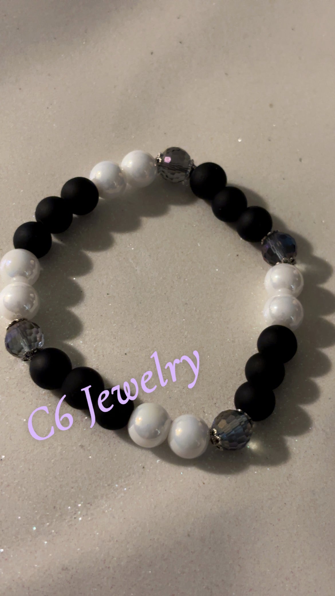 Black and White Crystal Bead 🖤🤍💫✨