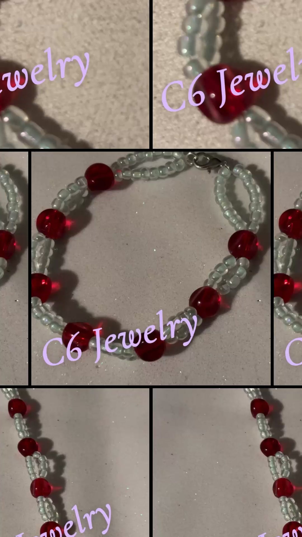 Red and Crystal Bead❤️💫✨