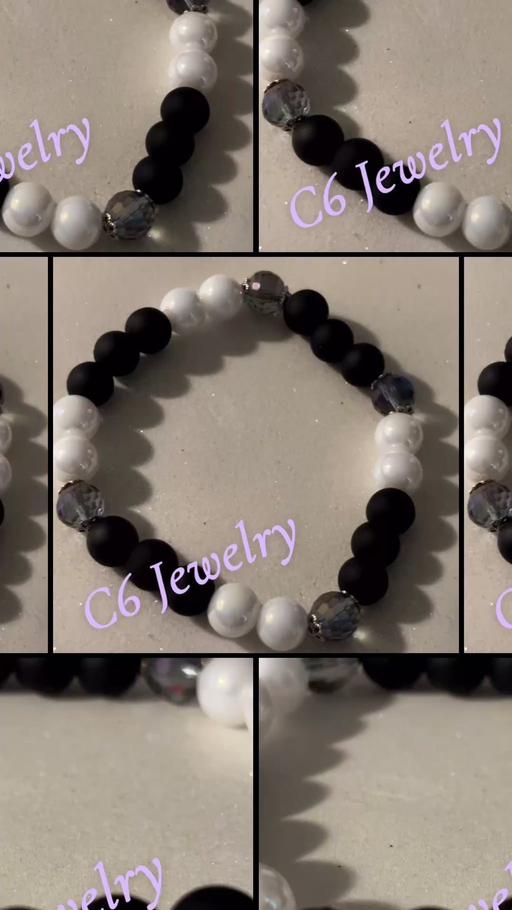 Black and White Crystal Bead 🖤🤍💫✨