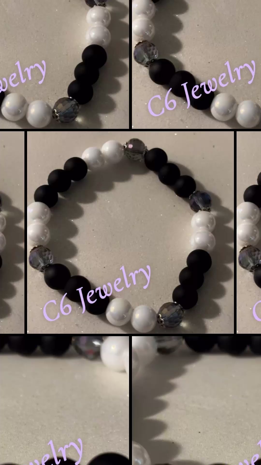 Black and White Crystal Bead 🖤🤍💫✨