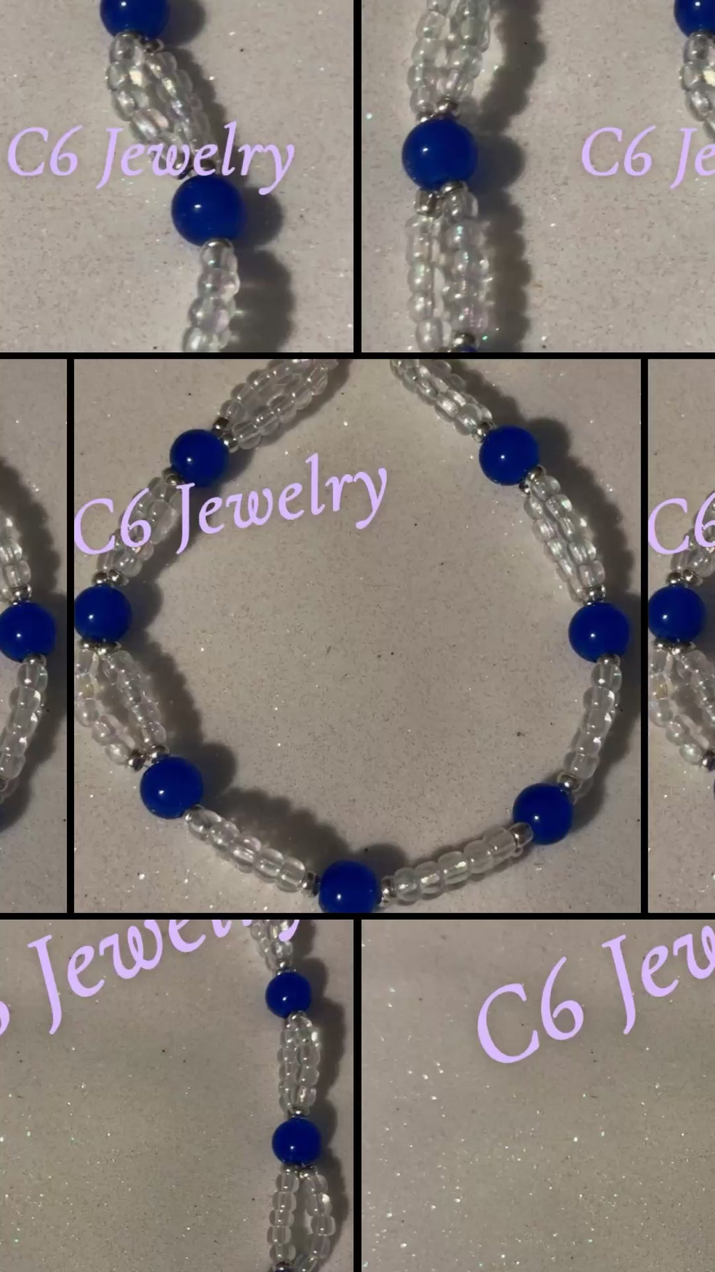 Blue and Crystal Bead💙🤍💫✨