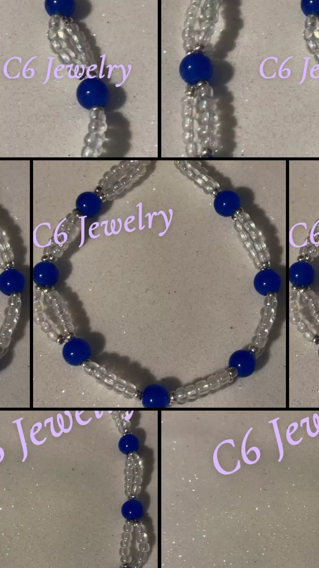 Blue and Crystal Bead💙🤍💫✨